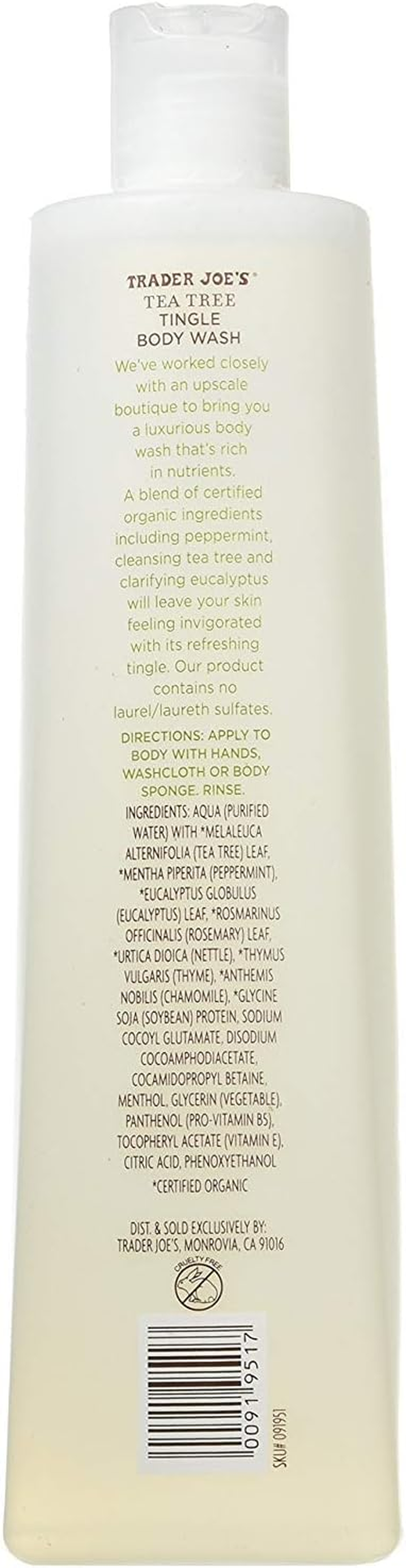 Trader Joe'S 2 Packs Tea Tree Tingle Body Wash with Peppermint and Eucalyptus - Cruelty-Free