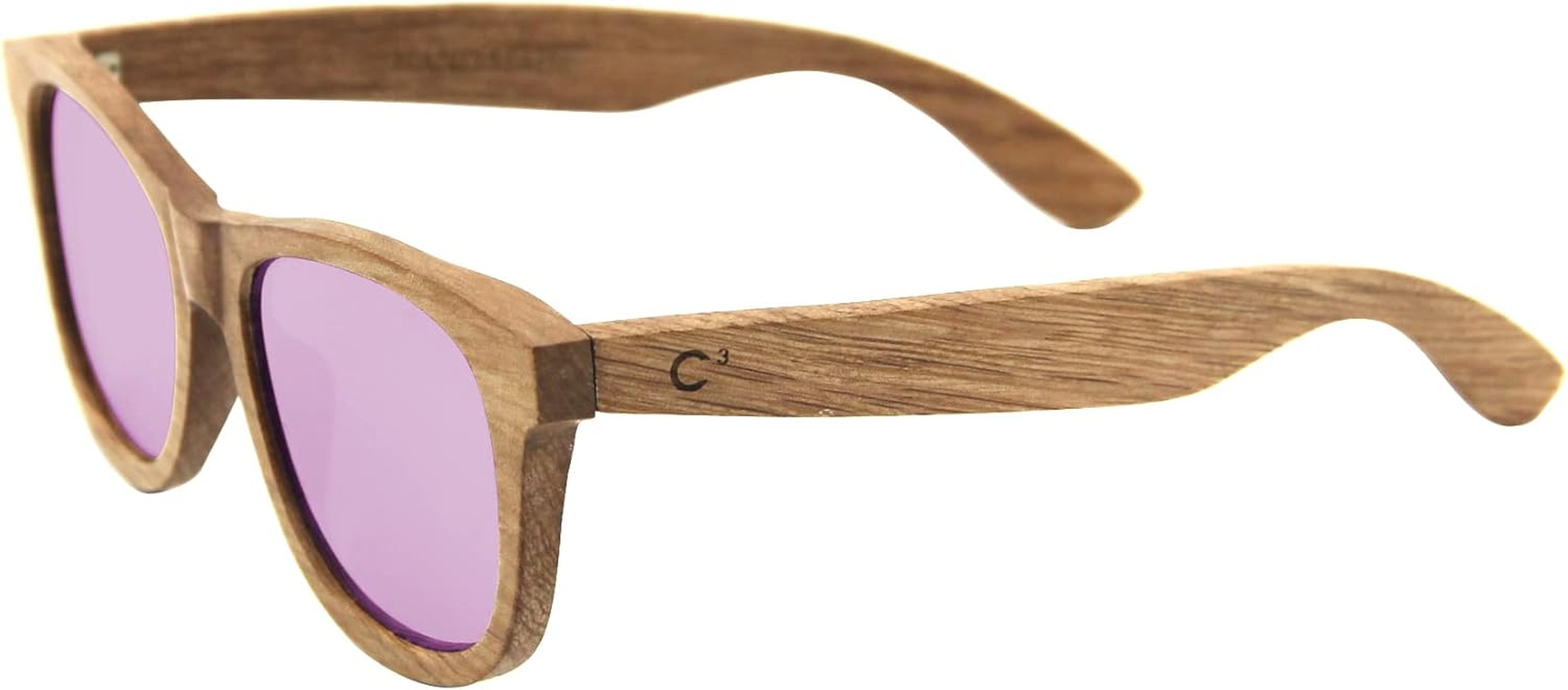 C3 Handmade Natural Wood Polarized Lens Sunglasses for Men and Women for Traveling Driving and Gift