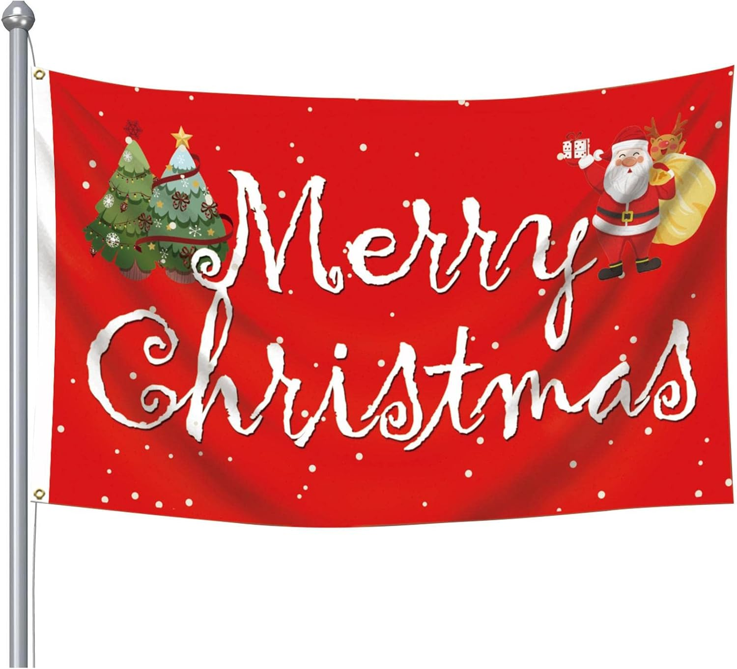 Merry Flag - Outdoor Flags Double-Sided Merry 3X5Ft - Winter Flag Festival Banners Wear-Resistant Flags for Gardens Lawns Patios Yards Balconies Mumiao image number 4