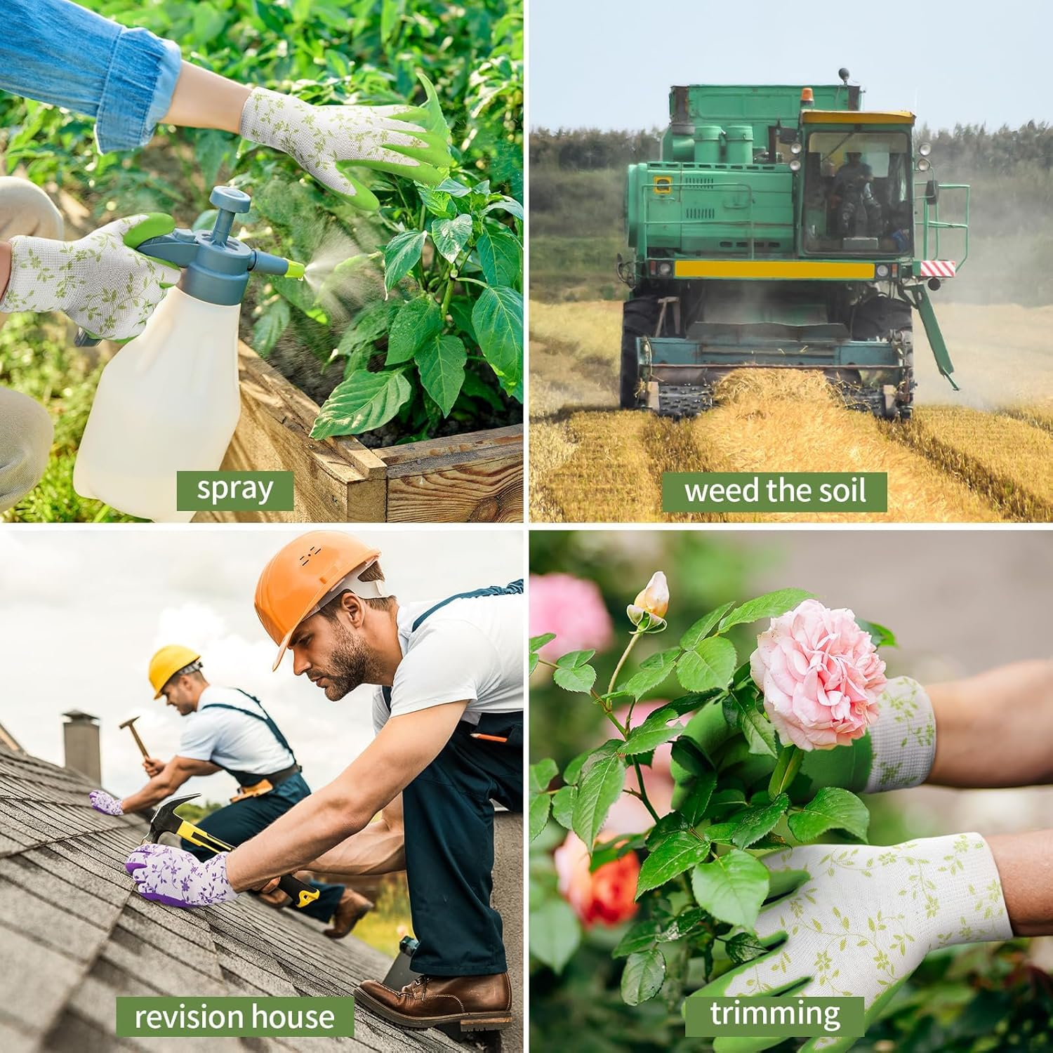 Gardening Gloves for Women, 6 Pairs, Rubber Coated with Grip, Breathable Work Gloves for Yard Garden, Outdoor Indoor Protective image number 2