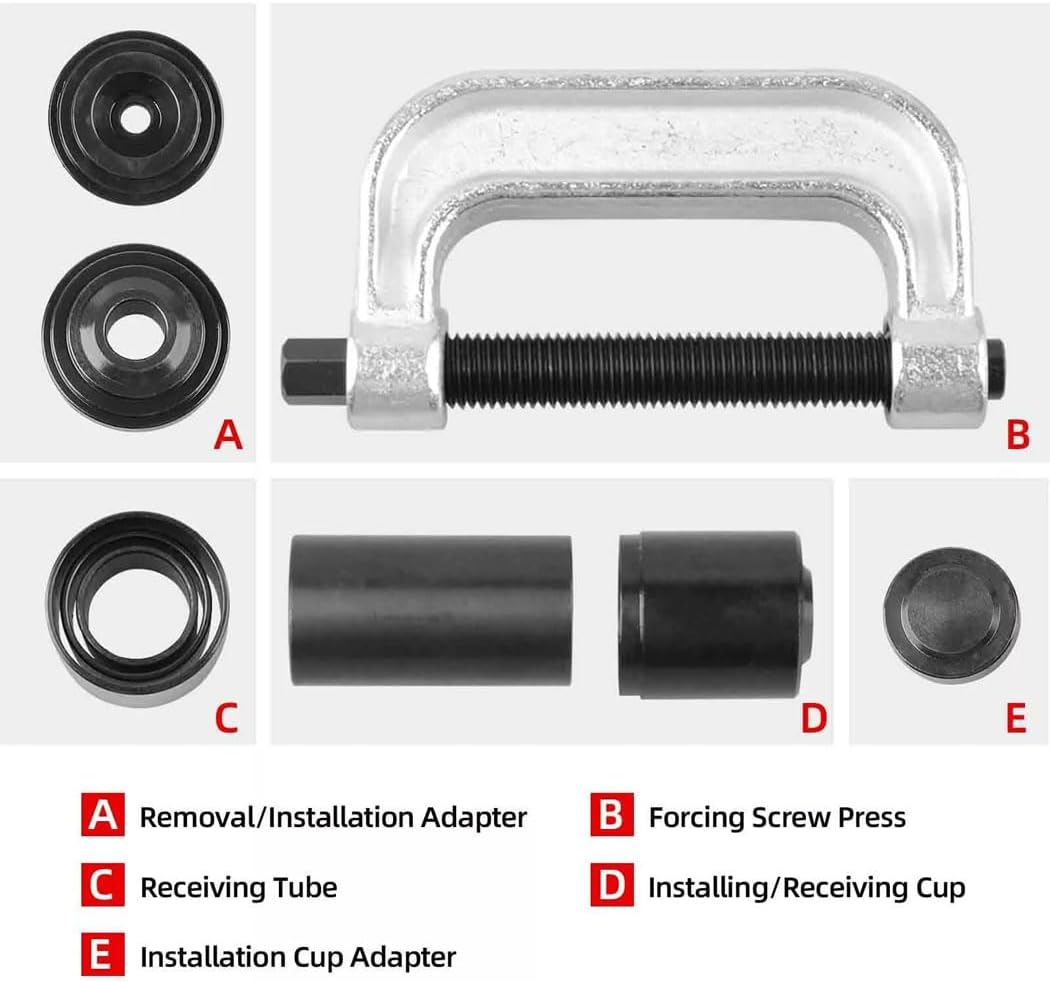 10PCS Ball Joint Press Service Kit Remover Installer Adaptor Set for 4X4 Vehicles, Garage Tool with Carrying Case for Most Cars and Light Trucks image number 4