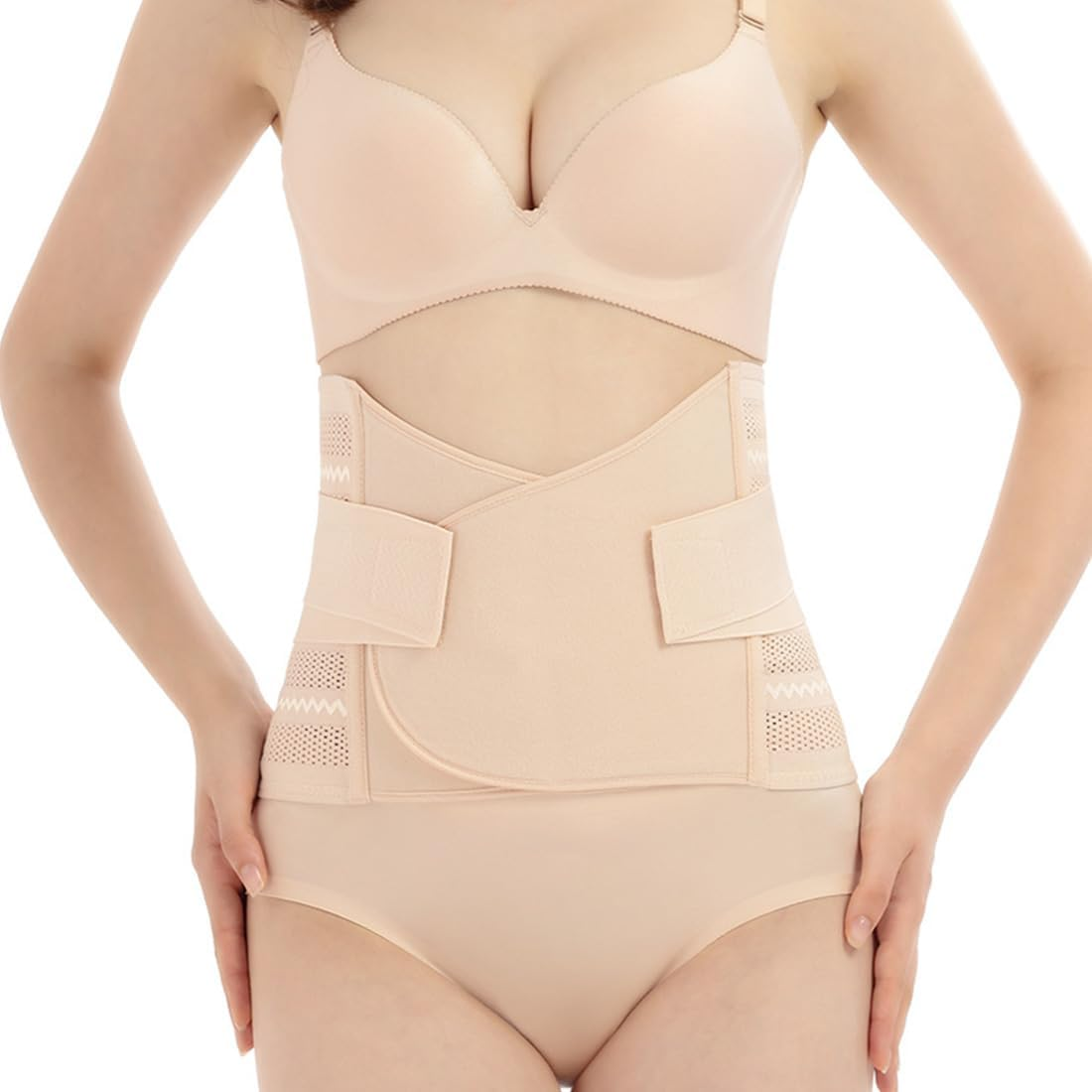 CATOR Postpartum Belly Strap, 3-In-1 Pack for Postpartum Recovery, Postpartum Belly Wrap, Abdominal Band for Pregnancy, Maternity - Belt for Women Body Shaper - Skin Colour image number 4