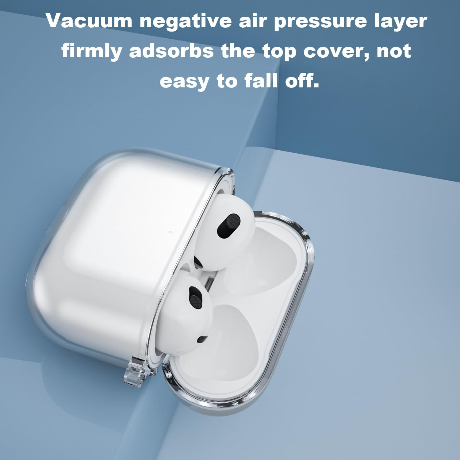 USTIYA Case for Apple Airpods 4 Cover Airpods4 2024 Shock-Absorption Transparent TPU Thickening (Pink/Red) image number 2