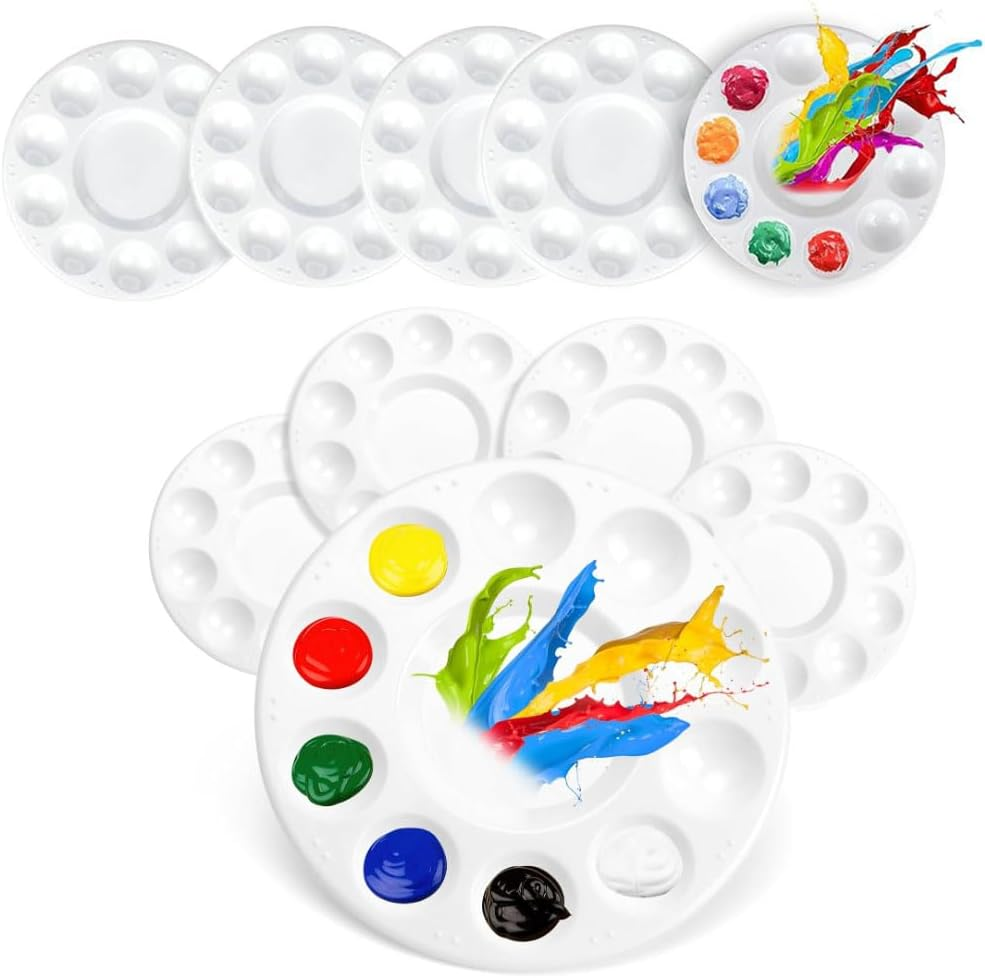 Armastuse 20PCS Paint Tray Palettes Plastic,Art Painting Palettes with 10 Wells for Acrylic Oil Watercolor DIY Craft Professional Art Painting, Washable image number 1