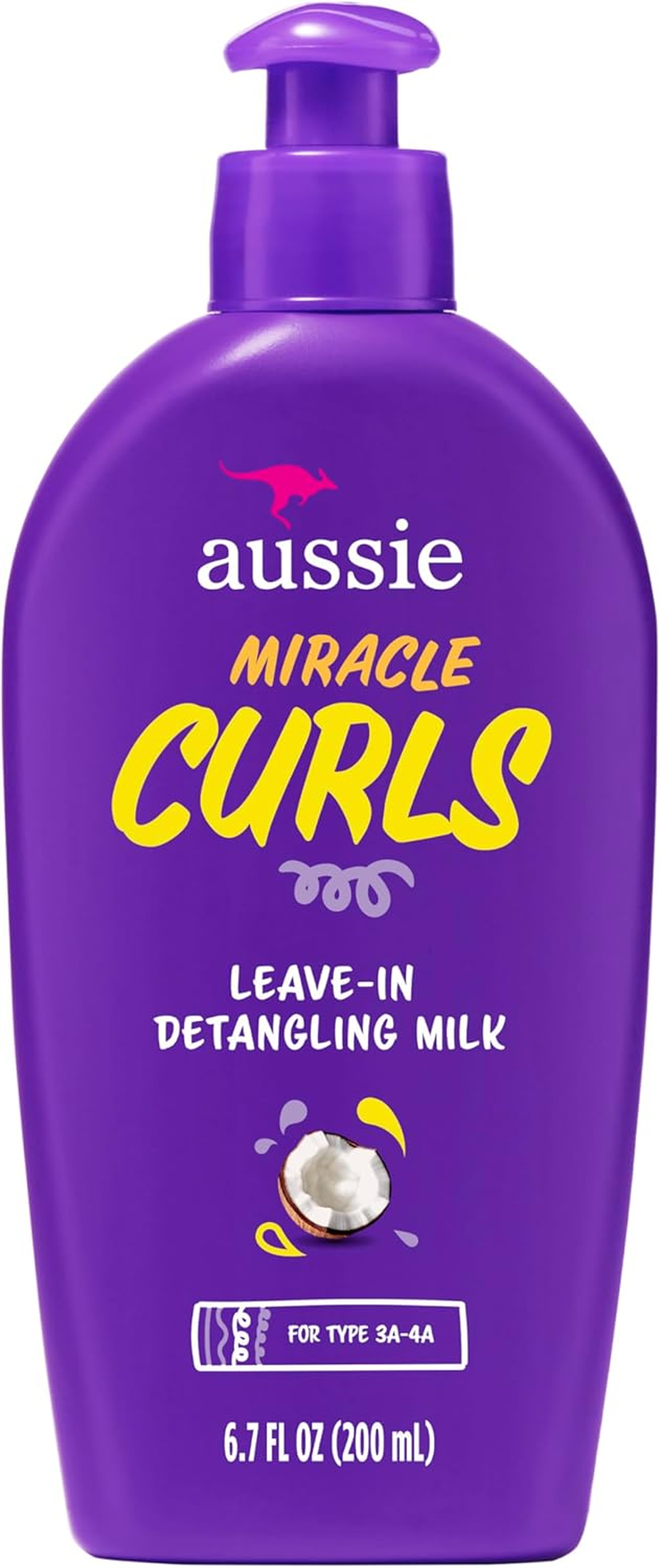 Aussie Miracle Curls with Coconut Oil, Paraben Free Detangling Milk Treatment, 6.7 Fl Oz image number 2