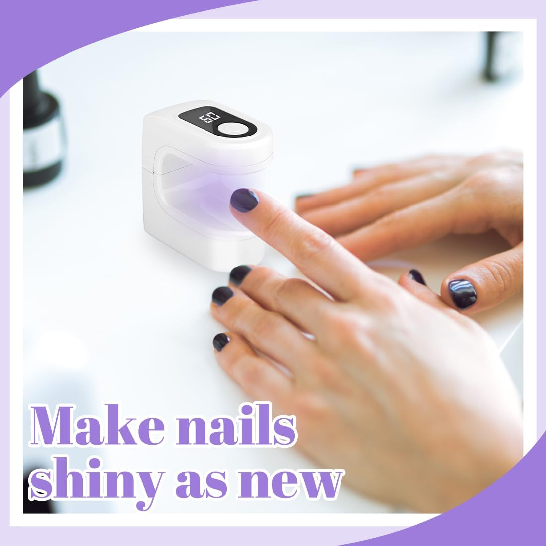 Tomedeks 1 X Mini UV Lamp for Gel Nails, Small UV Nail Lamp, Portable, 2 Timer Modes, Nail Dryer for Gel Nail Polish, Gel Nail Polish Dryer, White image number 1