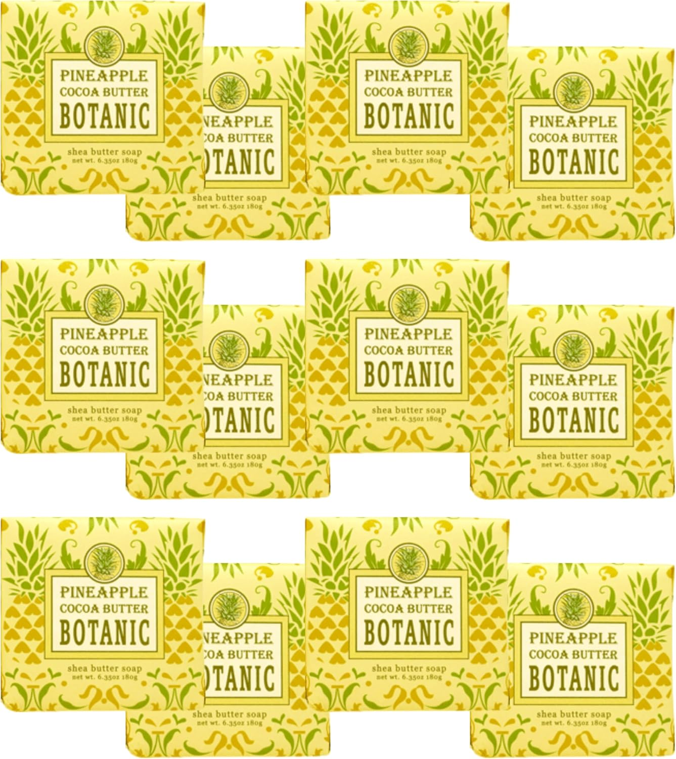 Greenwich Bay Mini Botanical Soap Bars 12 Pack &ndash; 1.9 Oz Each &ndash; Scented Guest Soaps for Airbnb, Spa, Hotel, Salon, or Bath &ndash; Individually Wrapped Elegant Travel Size Bars Pineapple image number 3