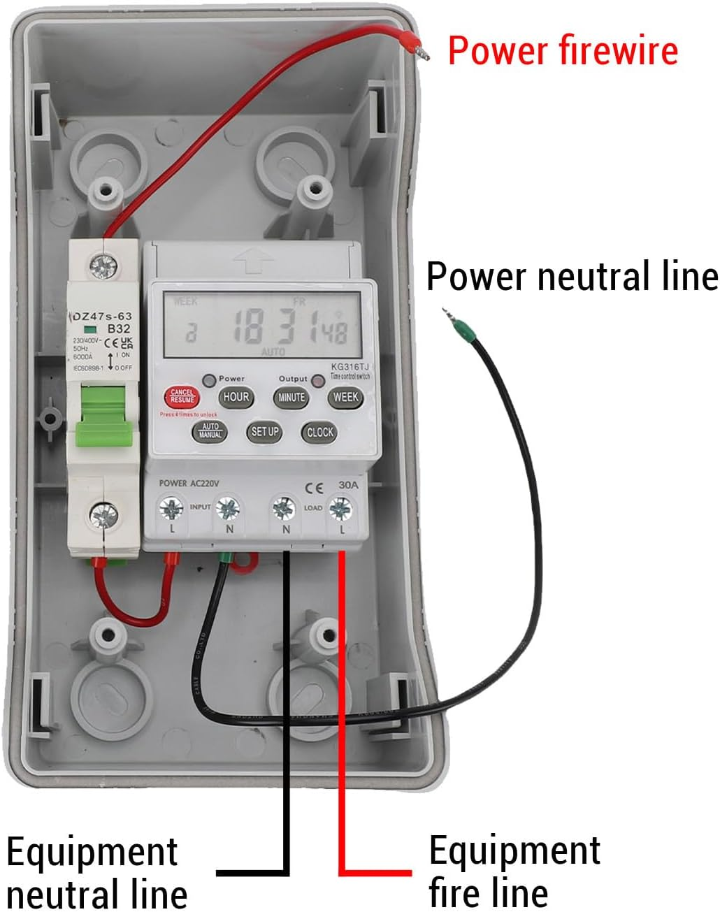 Digital Timer Box, 7 Day 16 Times on off Timer Switch Electrical Box 380Mah Battery Automatic Control Energy Saving Clear Key Setting for Irrigation System