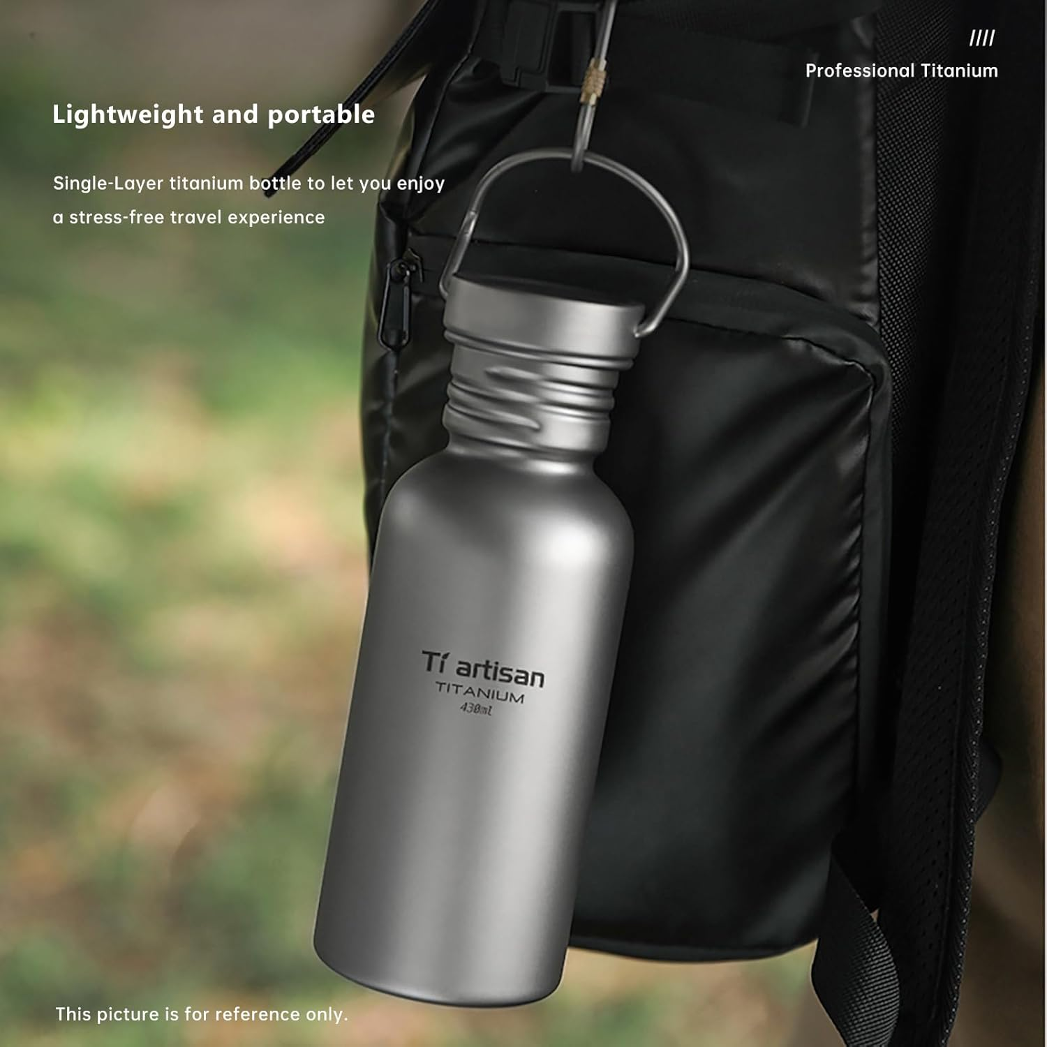 Ti Artisan Titanium Water Bottle Sport Bottle Ultralight Leakproof for Outdoor Camping Hiking (750Ml) image number 1