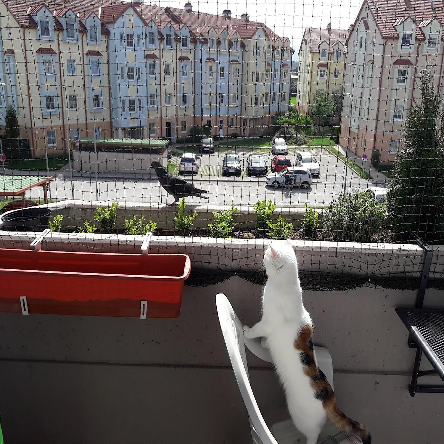 Cat Netting for Balcony, Cat Netting Anti-Fall Mesh Fence, anti Bird Netting for Garden/Balcony, Transparent Nylon Pet Mesh Fence for Dogs & Cat, Pet Safety Net for Balcony/Stairs/Window image number 5
