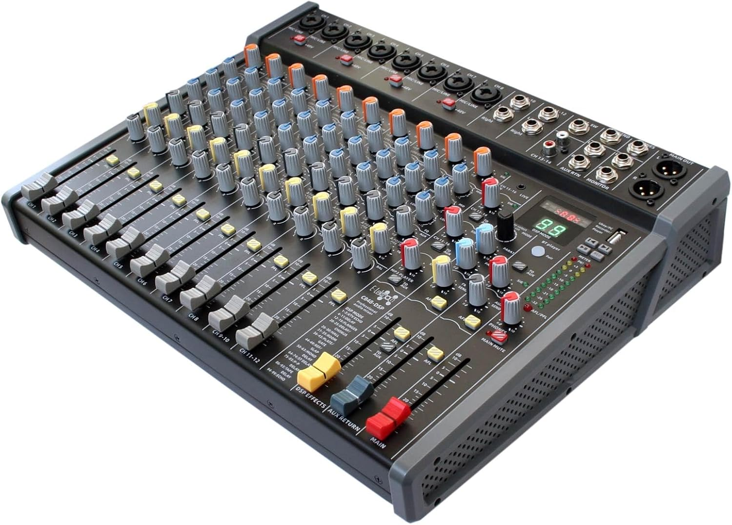 E-Lektron C848 DSP Effects Studio Audio Mixer 16-Channel with Bluetooth USB Play Audio Interface image number 2