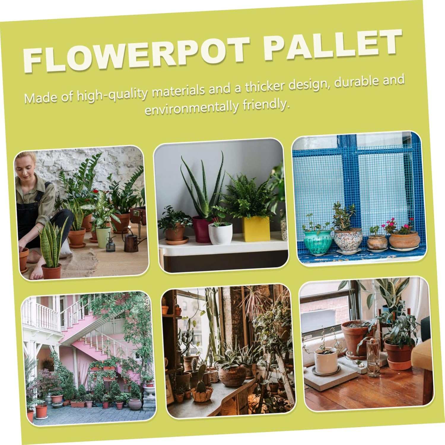 BEBEMOKO 10 Pcs Black Plastic Bonsai Trays and Flowerpot Pallets for Indoor Gardening with Drip-Resistant Planter Base Suitable for Household Potted Plants and Balcony Use image number 4