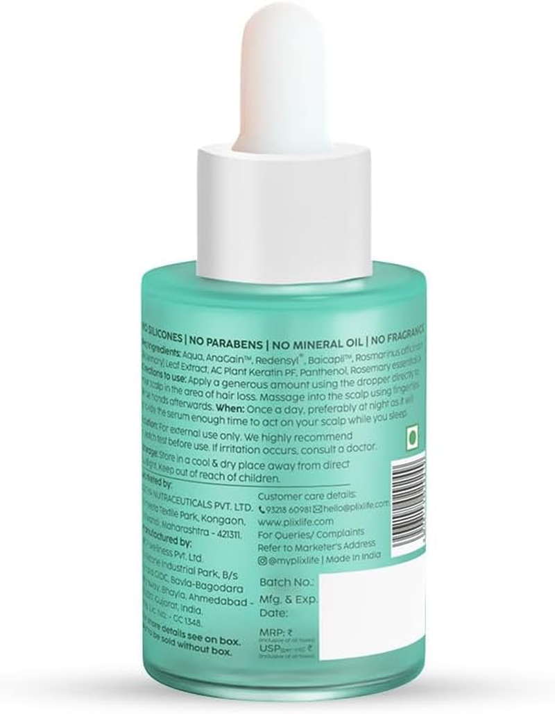 PLIX - the PLANT FIX Rosemary Hair Growth Serum with 3% Redensyl 4% Anagain 3% Baicapil 30 Ml | Stimulates Hair Growth Increase Hair Density & Thickens Hair | for Men & Women image number 6