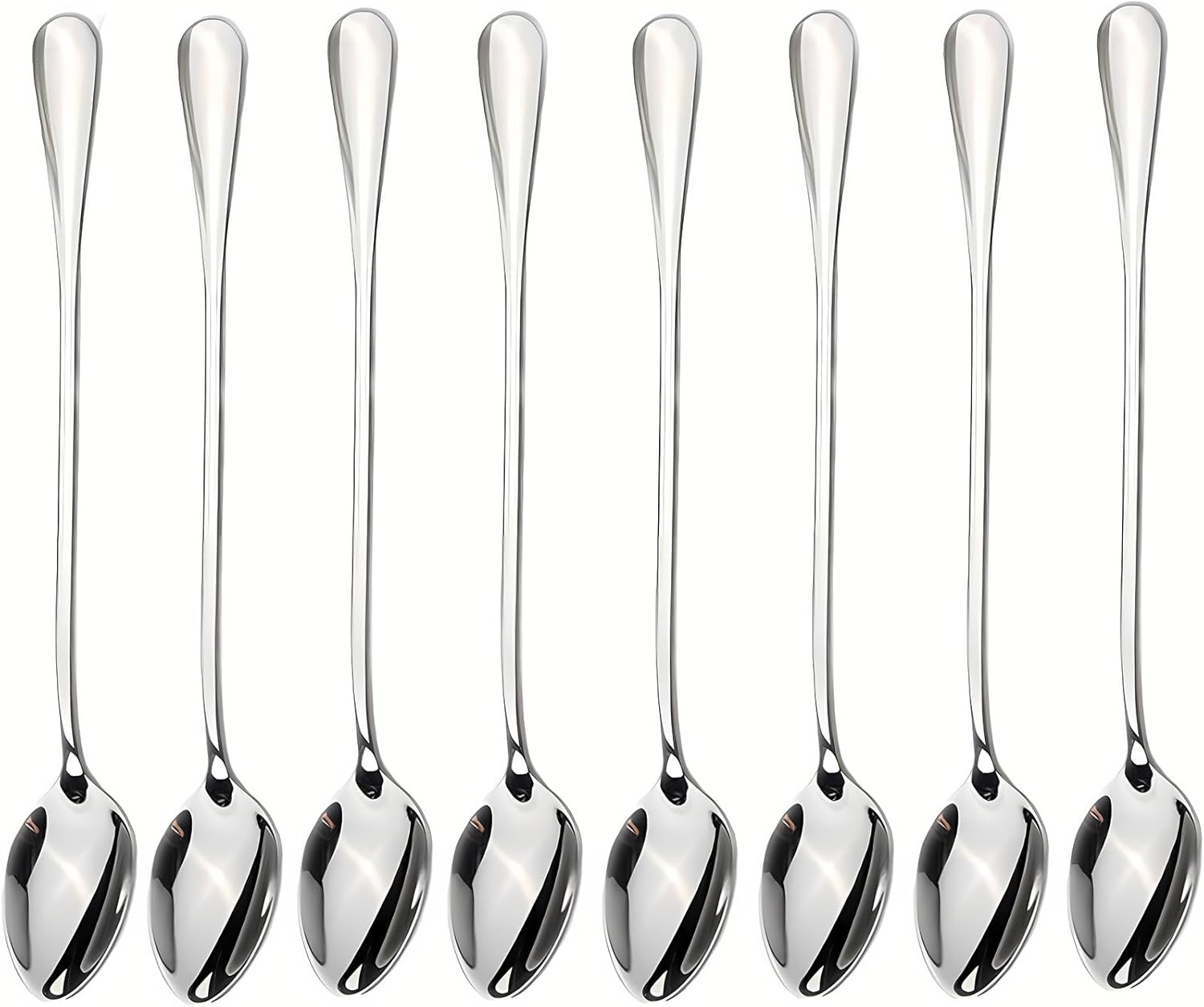 Long-Handled Ice Tea Spoon, Cocktail Stir Spoons, Stainless Steel Coffee Spoons, Ice Cream Scoop Set of 8 image number 6