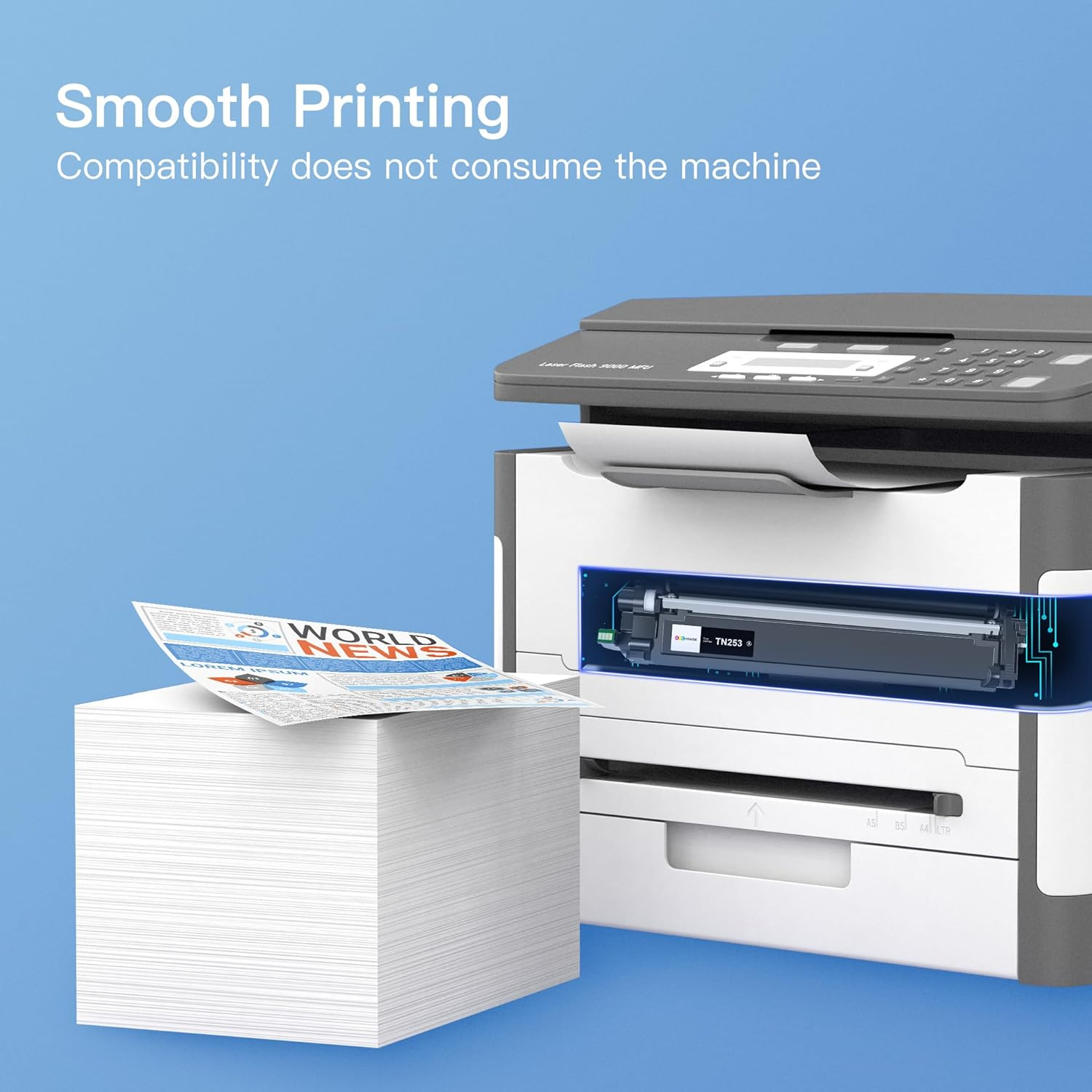 TN253 TN257 Toner Cartridge Compatible with Brother TN 253 TN 257 Toner Work with Brother HL-L3230CDW L3270CDW DCP-L3510CDW MFC-L3745CDW L3750CDW L3770CDW Printer ( 4 Pack ) image number 5