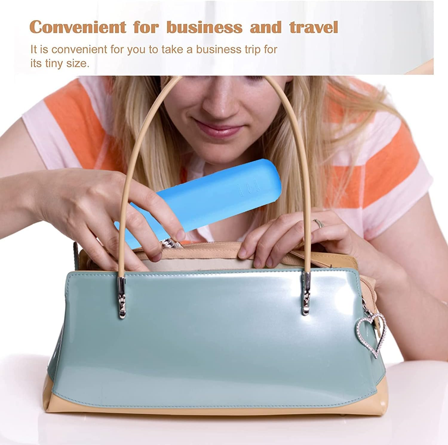 Trendy Makeup Brush Holder, Silicon Make up Brushes Travel Holder - Portable Makeup Brush Case Organizer, Cosmetic Brush Covers Traveling, Waterproof Makeup Brush Pouch Bag (Blue) image number 3