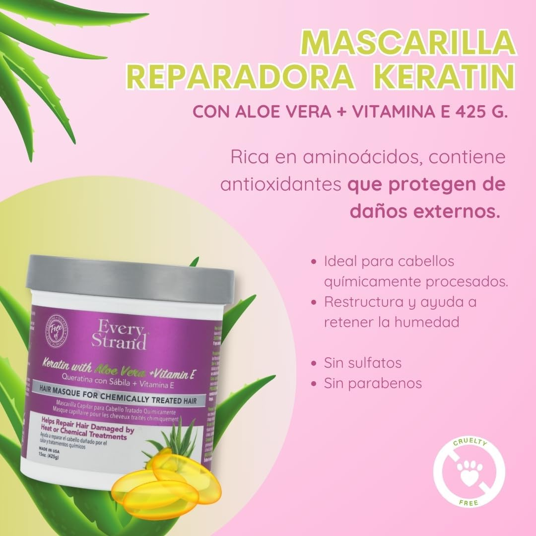 EVERY STRAND Keratin Hair Masque, 15 Oz image number 4