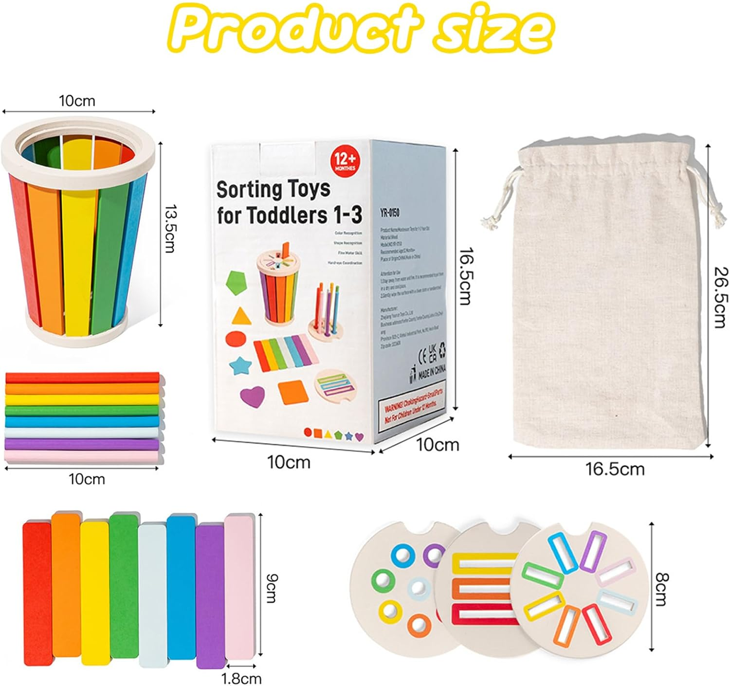 Shape&Colour Sorting and Matching Game for Toddlers,Montessori Toys for 1 2 3 Years Old Boys Girls,Baby Birthday Gifts for 1-2-3 Year Olds Boys Girls image number 4