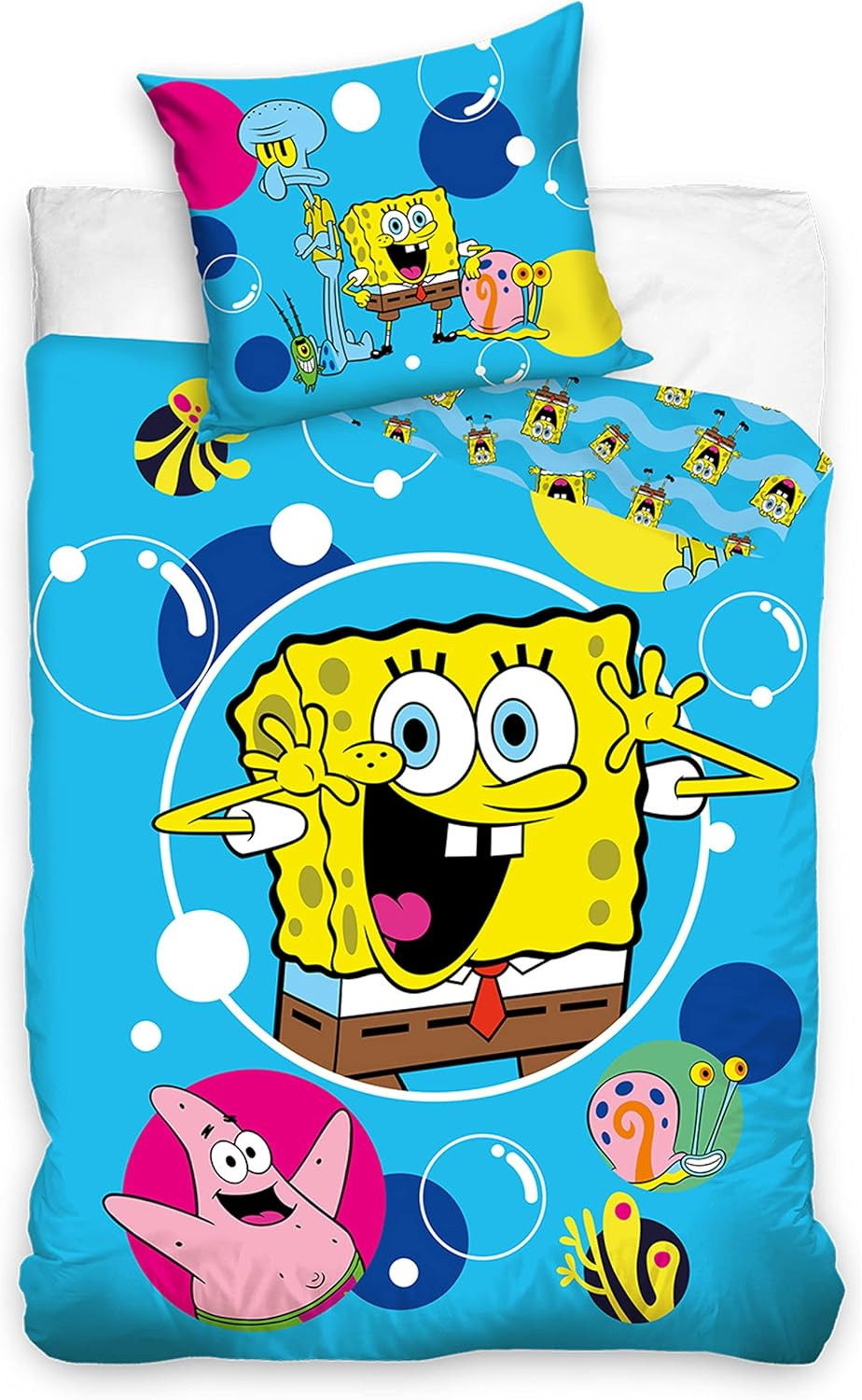 Mtonlinehandel Squarepants Bed Linen Duvet Cover 135 X 200 Cm 80 X 80 Cm Cotton &middot; Children'S Bed Linen for Girls and Boys &middot; 2-Piece &middot; 1 Pillowcase 80 X 80 Cm + 1 Duvet Cover 135 X 200 Cm image number 3