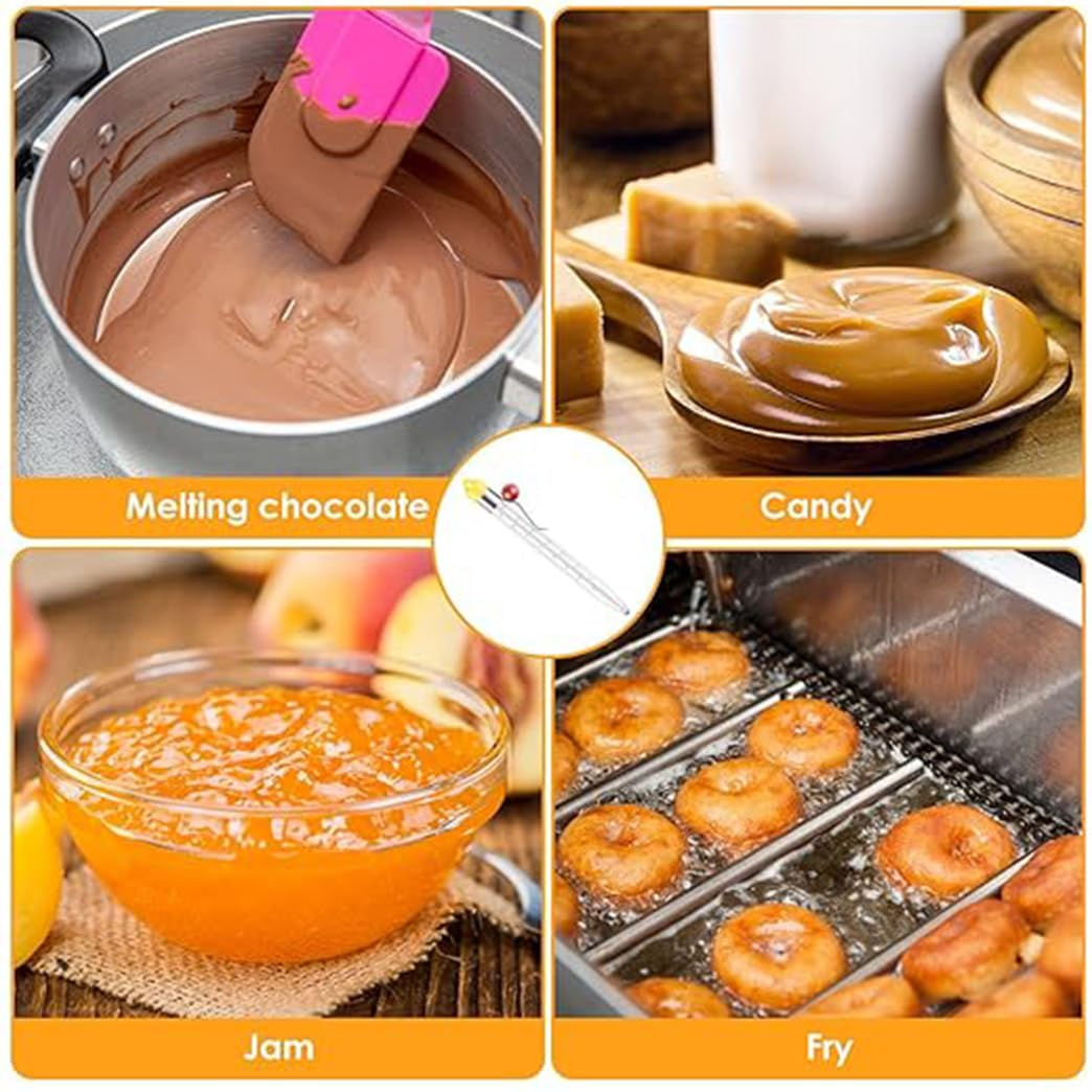 Candy and Deep Fry Thermometer with Pot Clip, Glass Food Thermometer for Sugar Syrup and Oil, Kitchen Cooking Tool with Hook image number 1