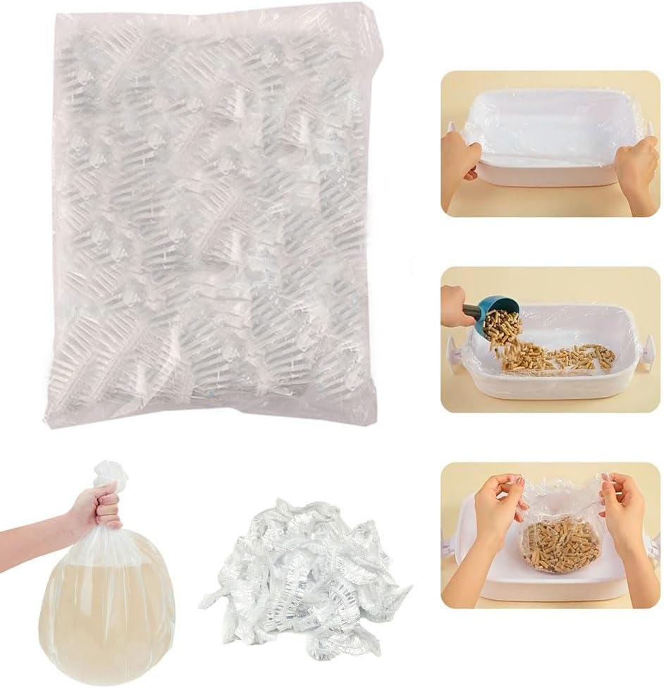 50 PCS Disposable Small Animal Cage Liners, Hamster Tray Liner,Rabbit Tray Film Liner,Clear Plastic Box Liner Guinea,Pig Cage Toilet Plastic Film(13.78 * 9.84 Inch) image number 1
