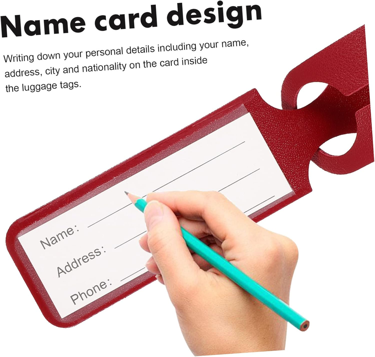 VALICLUD 20Pcs Portable Travel Tags Luggage Identifier Tags for Suitcases Hanging Luggage Pu Material Name Id for Cruise and Air Travel image number 5