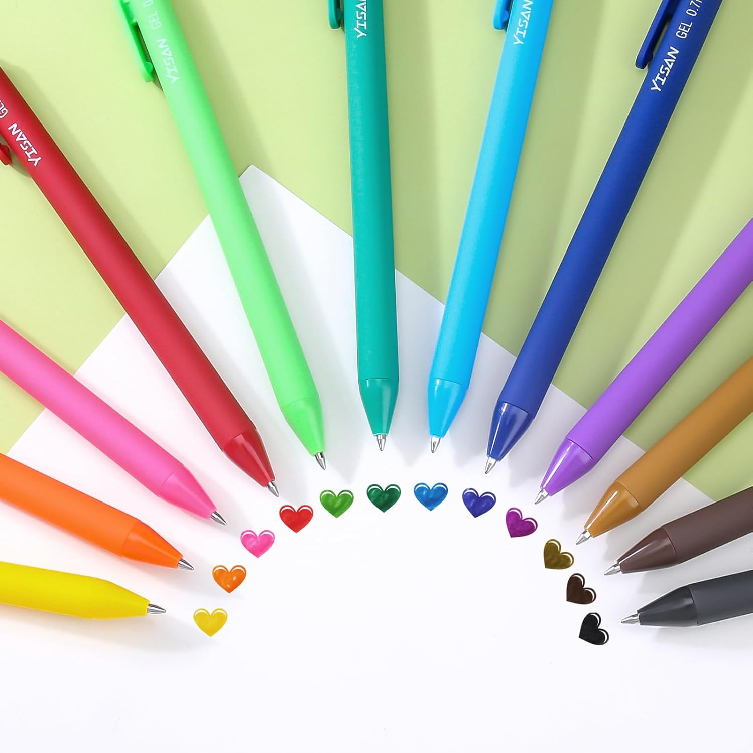 YISAN Gel Pens,0.7Mm 12 Color Ink,Fast Drying Roller Ball Pens Set,Smooth Writing for Journaling and Note Taking,71044 image number 2