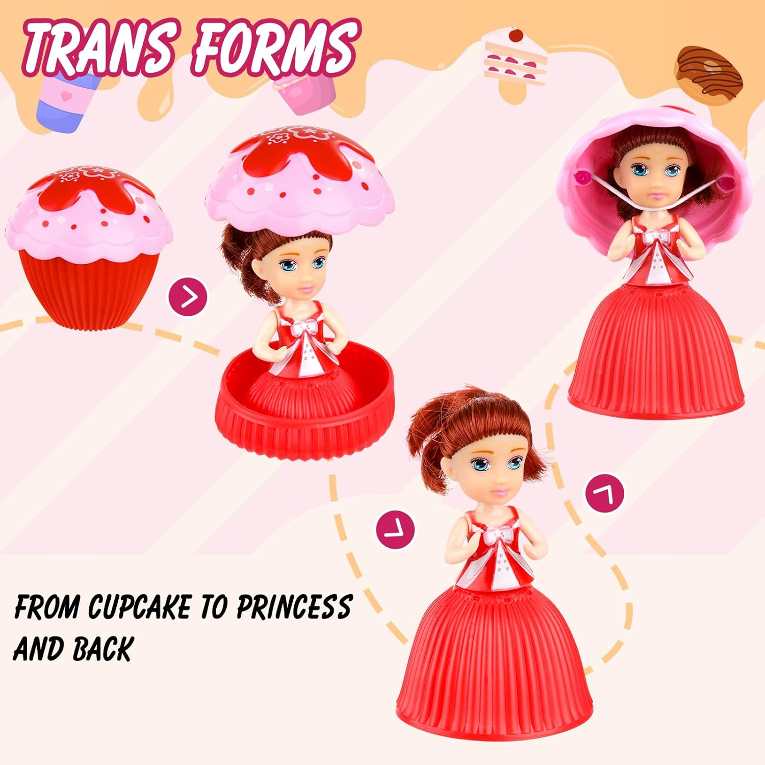 Christoy Beautiful Cake Doll Toy Surprise Cupcake Princess Doll Toys for Children Kid Transformed Scented Girls Funny Game Gift (6PCS)&hellip; image number 5