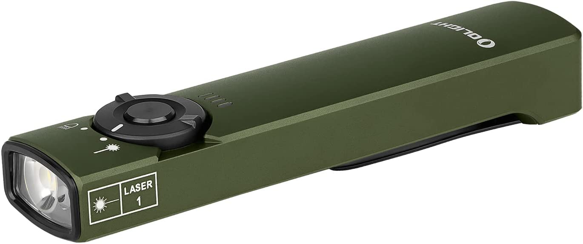 OLIGHT Arkfeld Max 1000 Lumens Rechargeable EDC Flashlight Dual Light Source with Green Beam for Pet, Presentation(Od Green, Cool White Light: 5700~6700K)