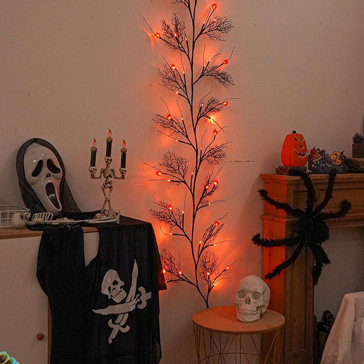 Halloween Door Garland with Lights | Halloween String Lights with Pumpkin,Decorative Lamp for Farm Party Pathway Dormitory Patio Haunted House Backyard Apartment image number 2