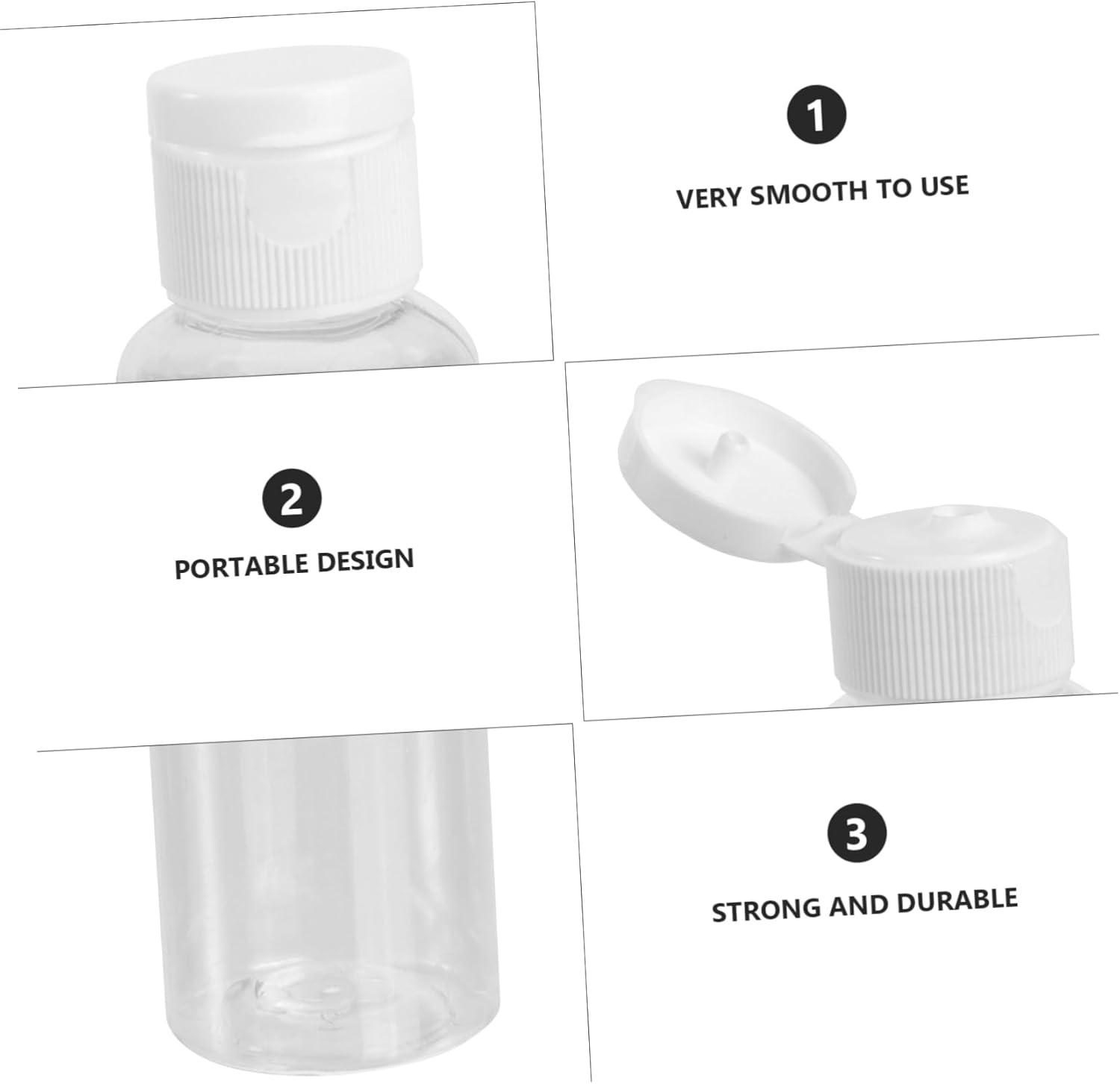 Minkissy 10-Pack 50Ml Travel Empty Plastic Bottles with Lid Leakproof Sample Containers for Cosmetics Travel Accessories for Personal Care Random Color image number 1