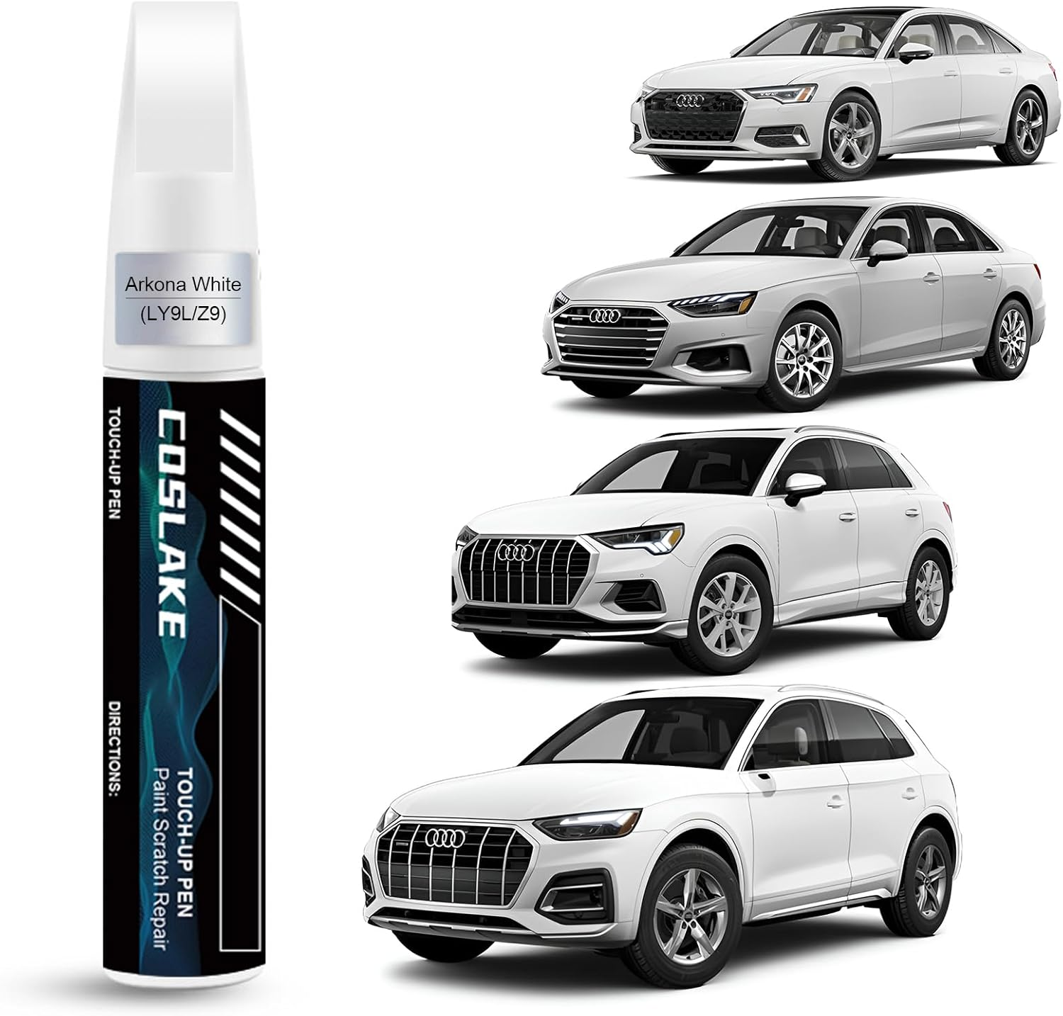 Car Touch up Paint(Florett Silver Metallic(Lz7G/L5)) for Audi, Car Paint Scratch Repair Kit, Quick & Easy Solution to Repair, 2 in 1 Scratch Remover Pen with Color-Matched