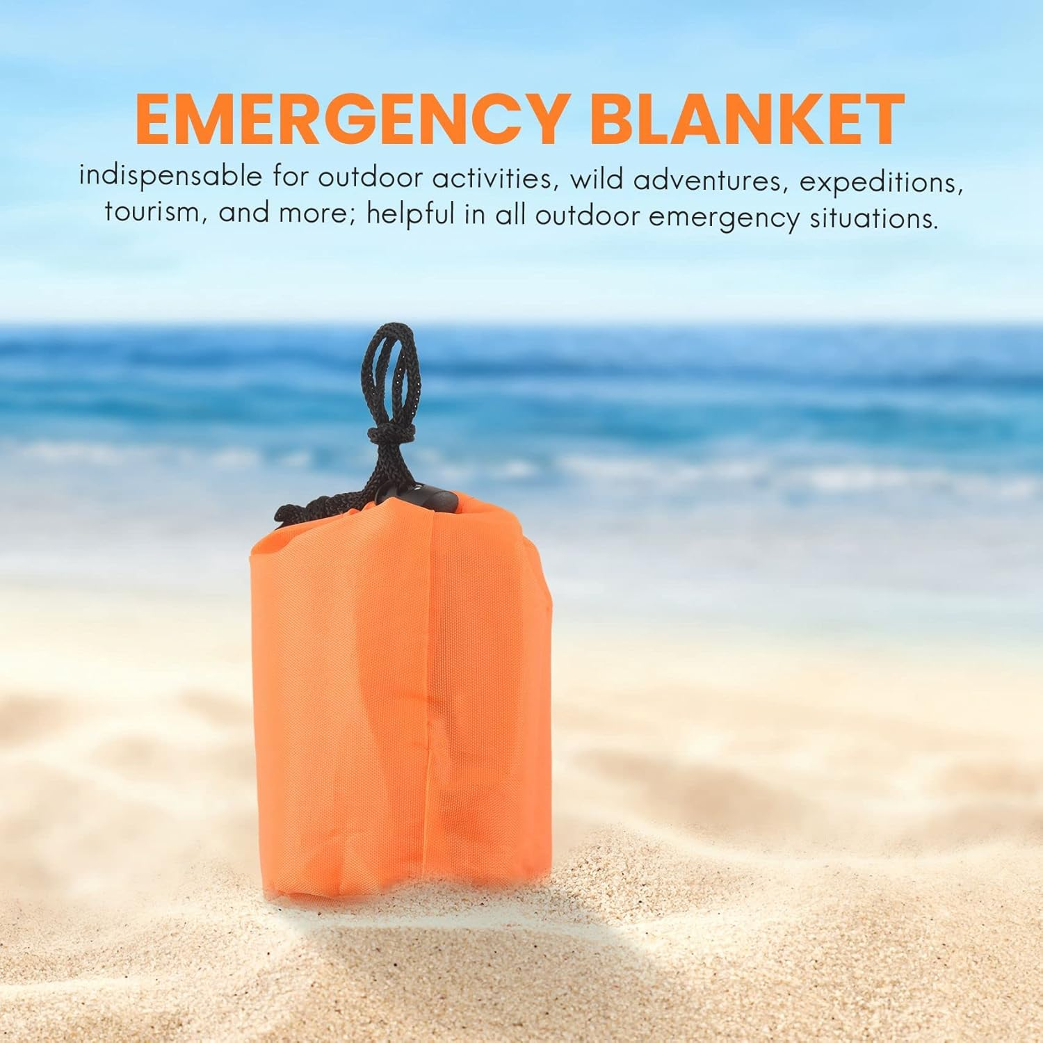 Emergency Blanket, Camping Blanket with Survival Whistle Waterproof Lightweight Thermal Bivy Sack Survival Blanket Bags, Nylon Sleeping Bag for Camping, Hiking, Outdoor, Activities -2Pack image number 6