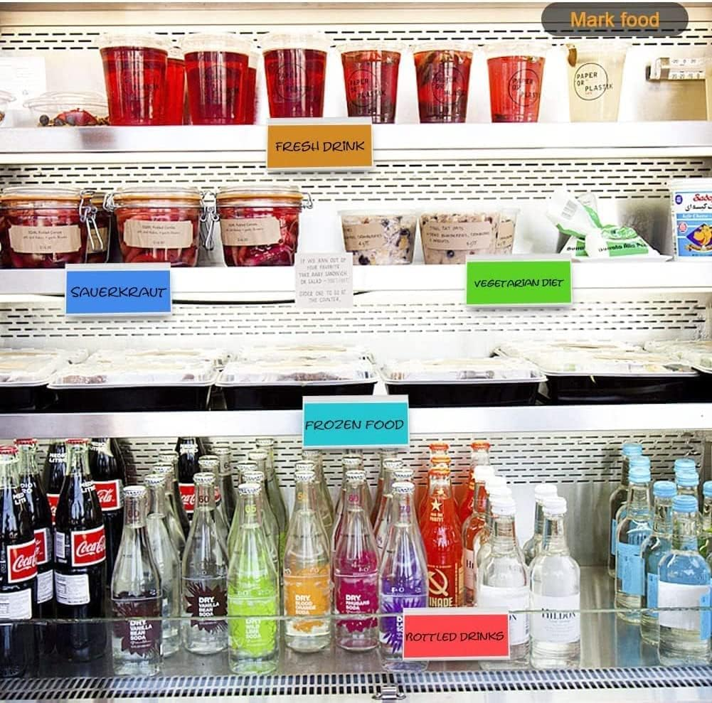 Label Holder Clear Wire Shelf Label Holders, 40Pcs Clear Plastic Label Holders Sign Display Holder Tag Label Holders, Shelf Tag Clear Sign Holder Display Labels Labels Sign Holder Shelf Label Holder image number 6