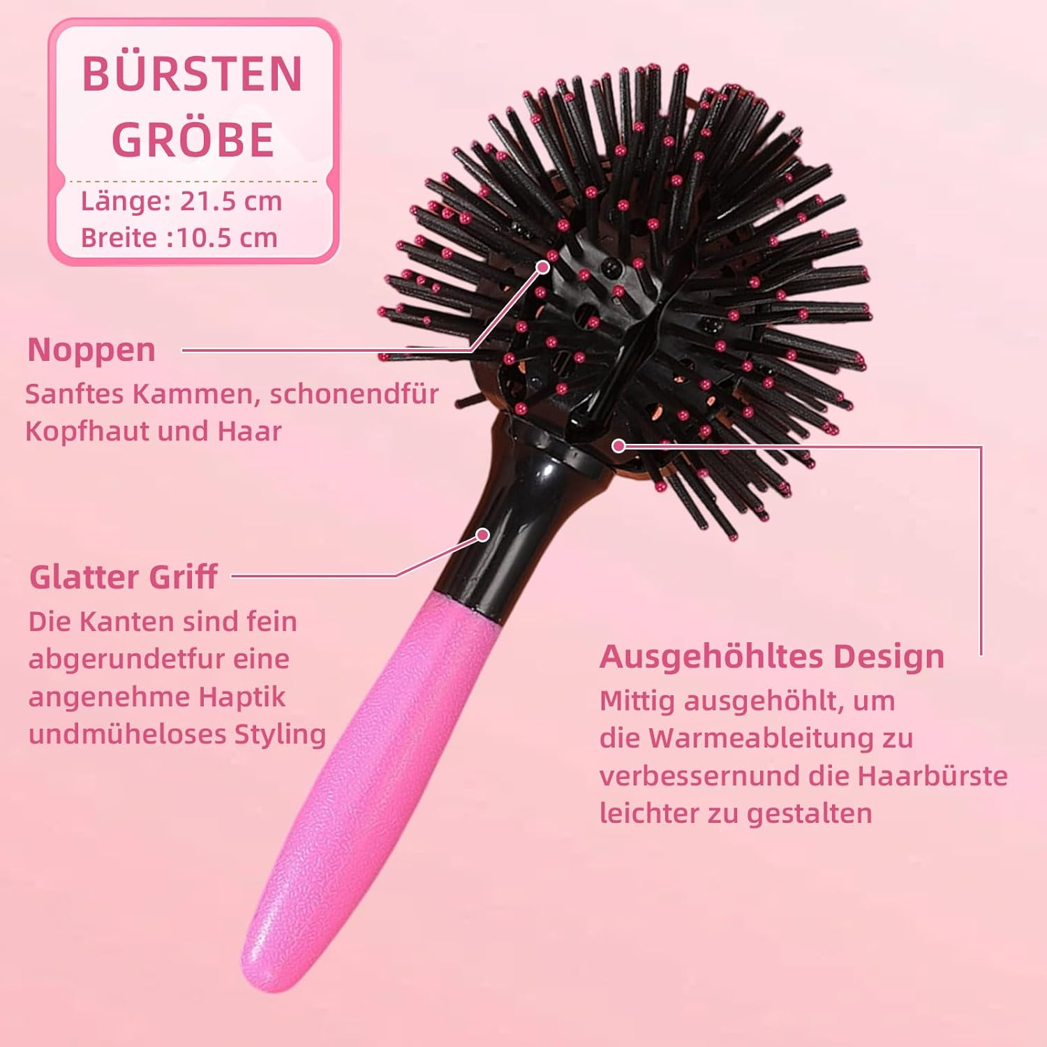 Youery round Brush for Volume Curls, round Brush for Detangling, Easy Styling with Hair Dryer, Creates Salon Quality Beach Waves image number 1
