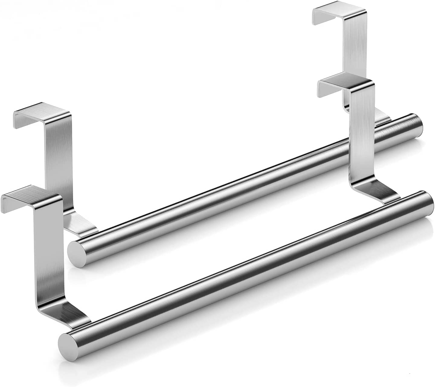 Stainless Steel over Door Towel Rack Bar Holders for Universal Fit on Cabinet Cupboard Doors Pack of 2 image number 4