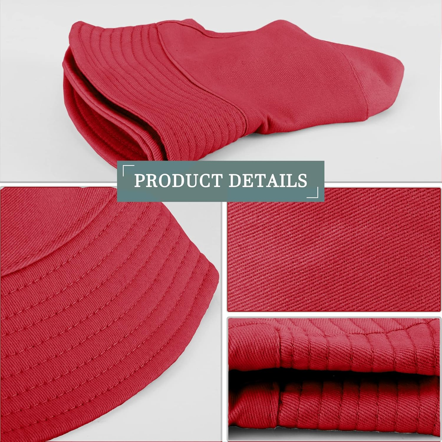 Women Bucket Hats - Summer Fisherman Hat Men Cotton Plain Bucket Hat Foldable Beach Sun Hats for Women Men, One Size - Black image number 4