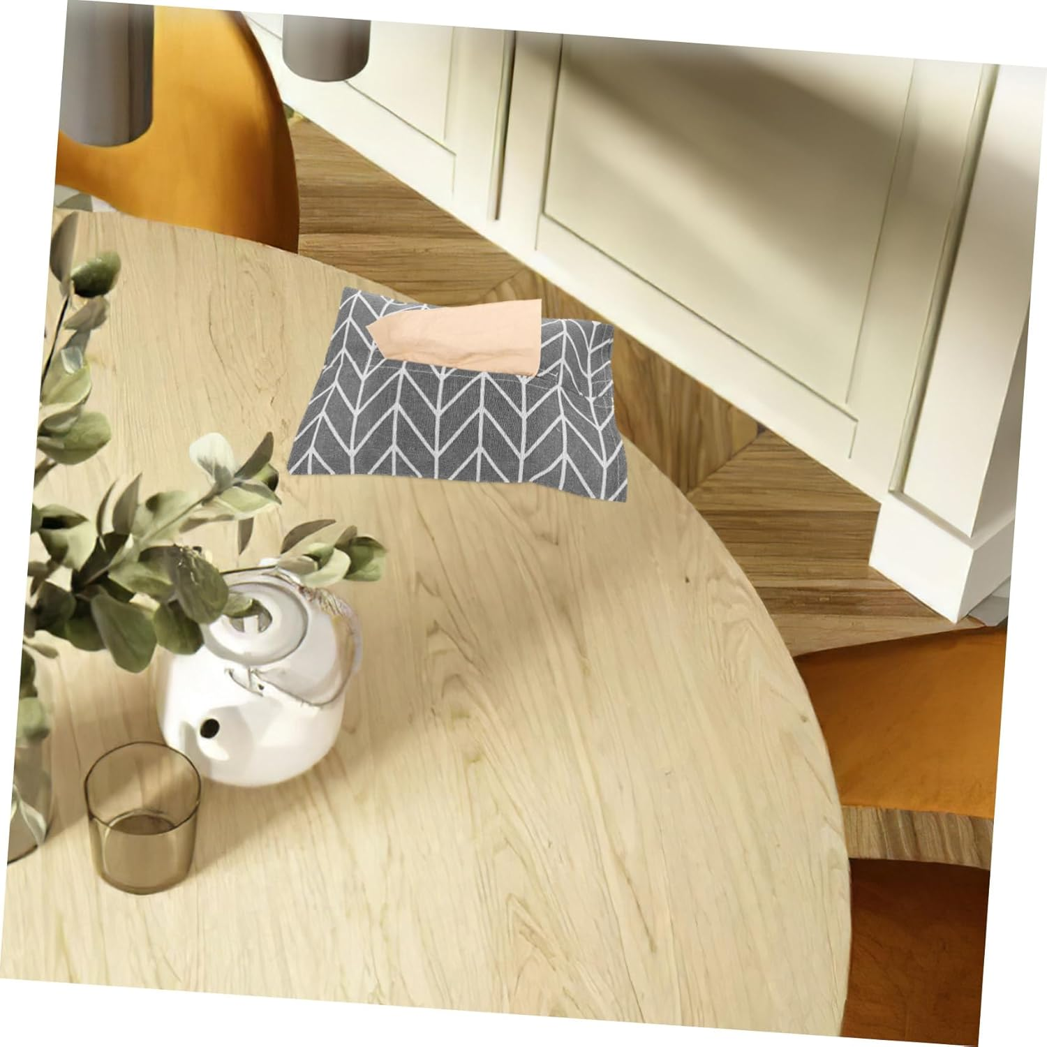 SHOWERORO 4Pcs Cotton Linen Tissue Storage Bag Linen Storage Bag Napkin Container Random Style image number 1