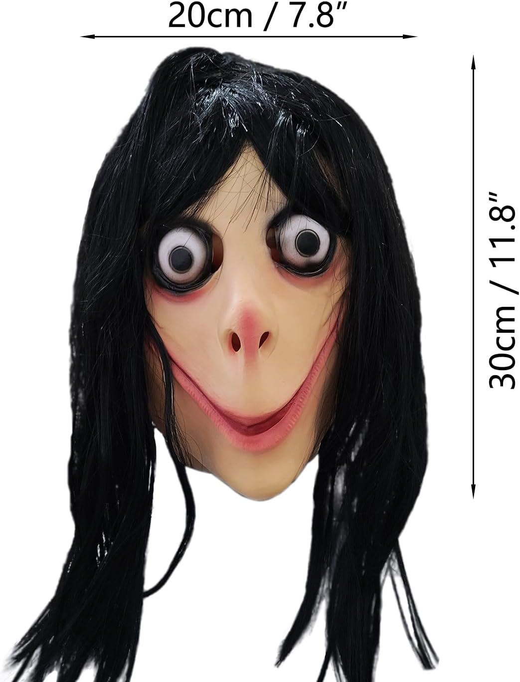 Horrible Long Hair Devil Mask Scary Challenge Games Evil Costume Halloween Cosplay Party Creepy Decoration image number 1