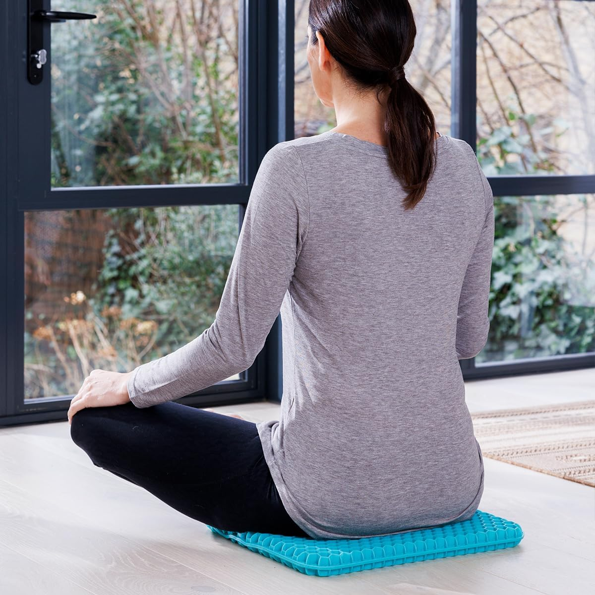 JML Soft Sitter Honeycomb Cushion - Gel Seat Cushion for Support and Flexibility, Home, Office, Gaming and Car Seat Pads - Lightweight, Durable, Breathable for All-Day Comfort and Posture, Aqua Green image number 3