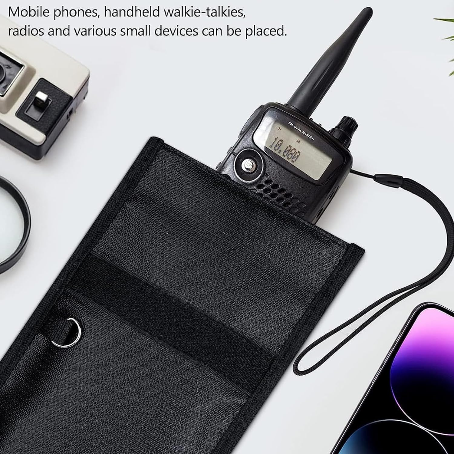 1PC Faraday Bag for Phone Key Fob Protector, Faraday Cage for Anti-Theft Anti-Tracking, Fireproof & Waterproof Faraday Bags EMP Proof, Cell Phone Signal Jammer Car Key/Wifi/Rfid/Gps Signal Blocker image number 4