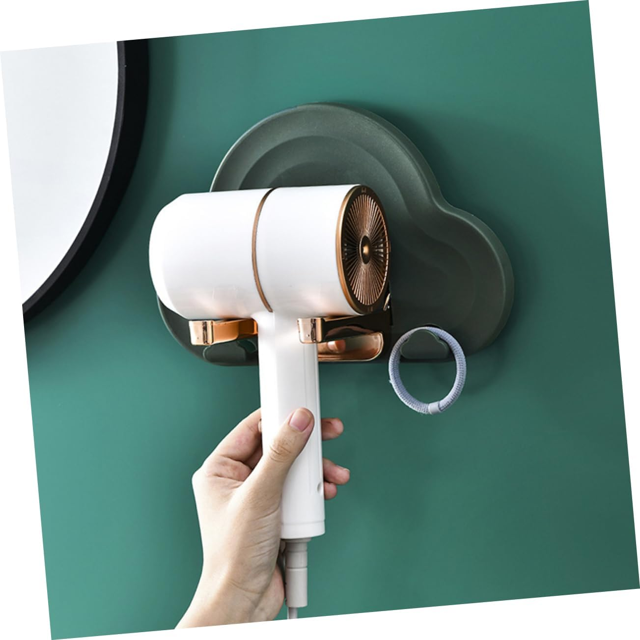 FRCOLOR Wall-Mounted Hair Dryer Holder Dryer Bracket Bathroom Storage Rack Abs Pp Material Space-Saving image number 3