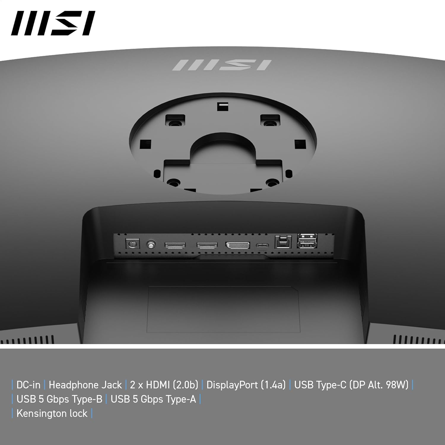 MSI Modern MD342CQP 34" Ultrawide USB-C 98W PD Height Adjustable Curved Professional Monitor, WUQHD 3440X1440, VA, Frameless, 120Hz, 1Ms, 2Xhdmi&Dp Port, KVM, USB Hub 2A1B, Speakers, VESA, Black image number 1