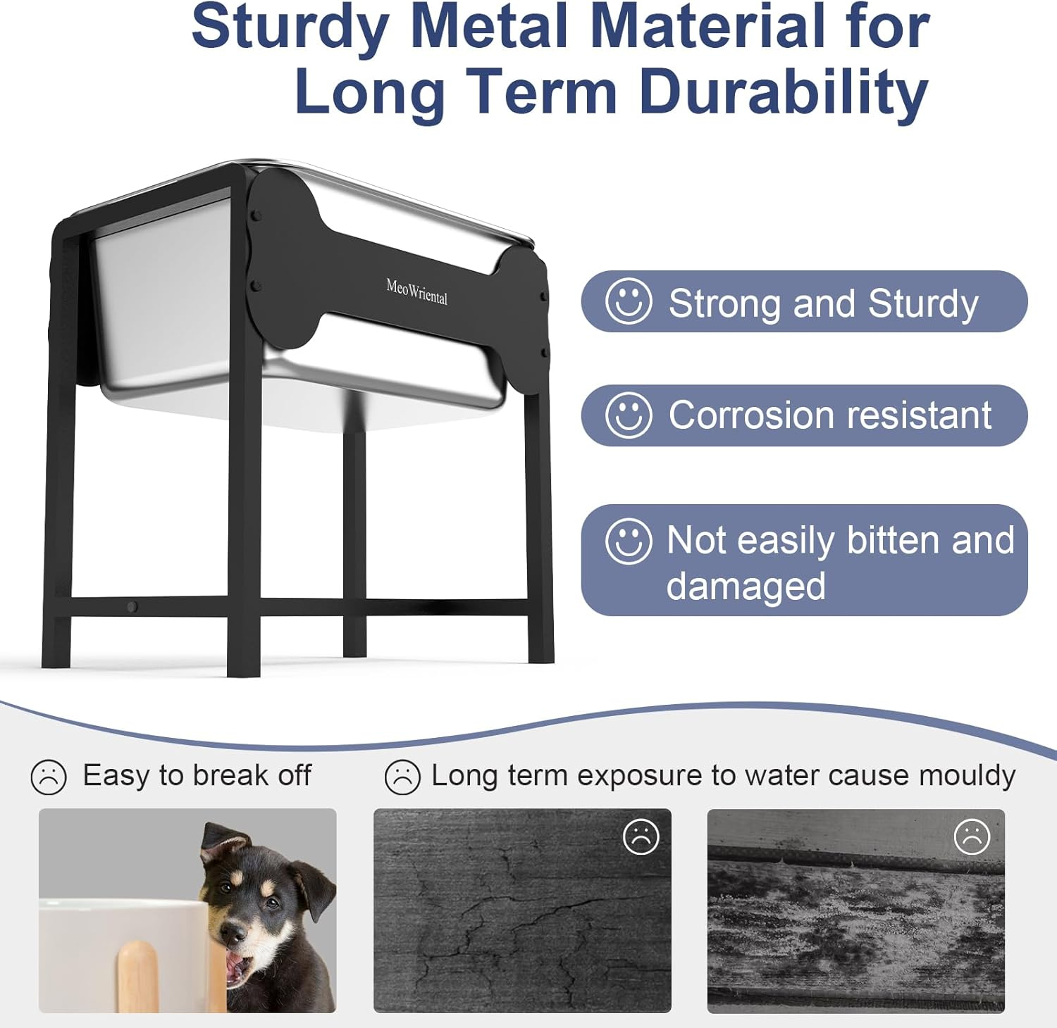 9.5L Elevated Dog Water Bowl for Large Breeds, 36Cm Raised Stainless Steel Large Dog Water Bowl with Full Metal Stand for Relief Joint Pressure, Tip-Proof, Easy to Clean, Indoor & Outdoor Use image number 5