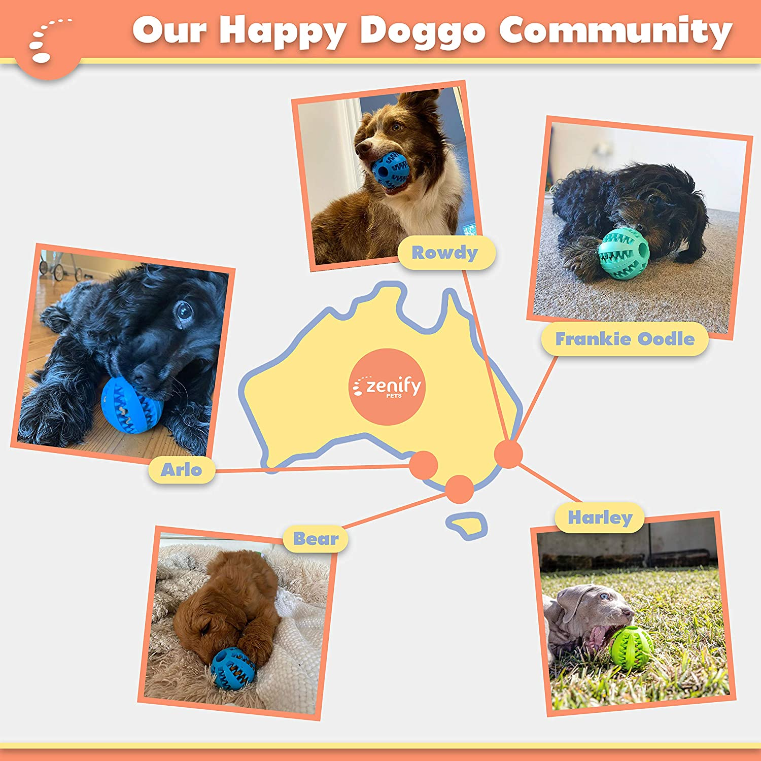 Puppy Dog Toy Interactive Food Puzzle Treat Ball (Multi Pack Large)