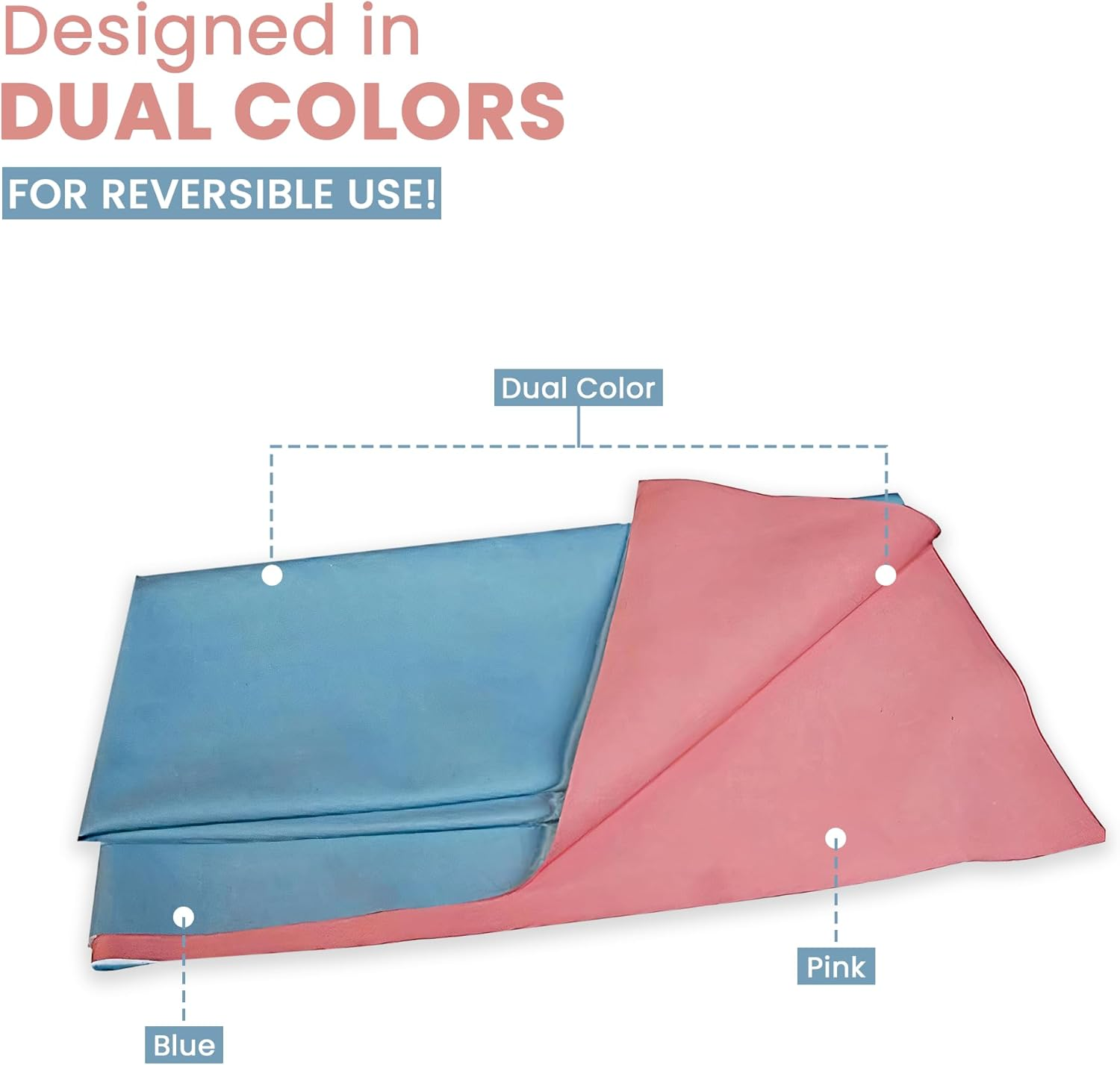 AARAM Waterproof Dry Rubber Bed Sheet Cover/Toddler Sleeping Mattress Protector/Urine Non-Absorbent Reusable Crib Mat Color Blue and Pink ((1 Meter) (36 X 39 Inches) (100 X 90 Cm) image number 3