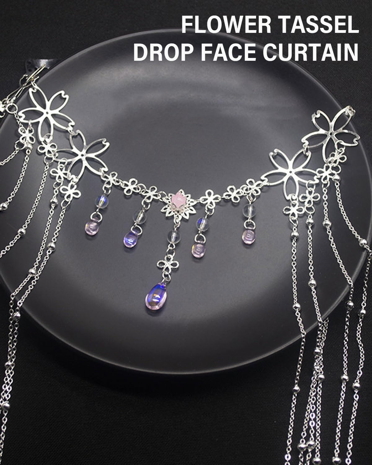 MOPZIJA 1 Piece Luxury Crystal Head Chain Head Jewellery Women'S Crystal Headpiece Jewellery Head Chain Silver Head Chain Shinny Boho Style image number 3