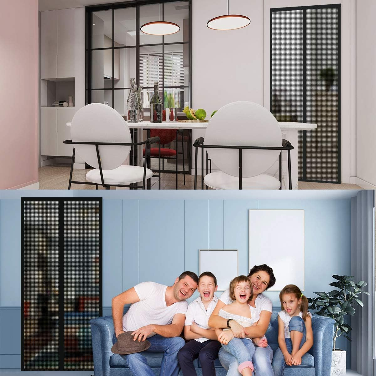 XCMVCN Magnetic Fly Screen Balcony Door, 65 X 190 Cm, Fly Screen Door, Magnetic Insect Protection, Easy Adhesive Mounting, No Drilling, for Balcony Door/Patio Door, Black image number 6