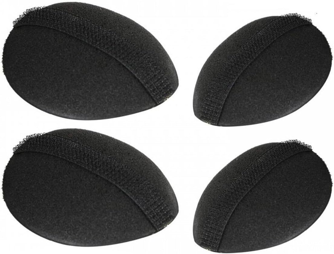 4Pcs (2 Large+2 Small) Black Sponge Bump It up Volume Hair Base Hair Stick Pad Fluffy Hair Padding Insert Cushion Hair Base Styling Insert Tool for Women Girls image number 1
