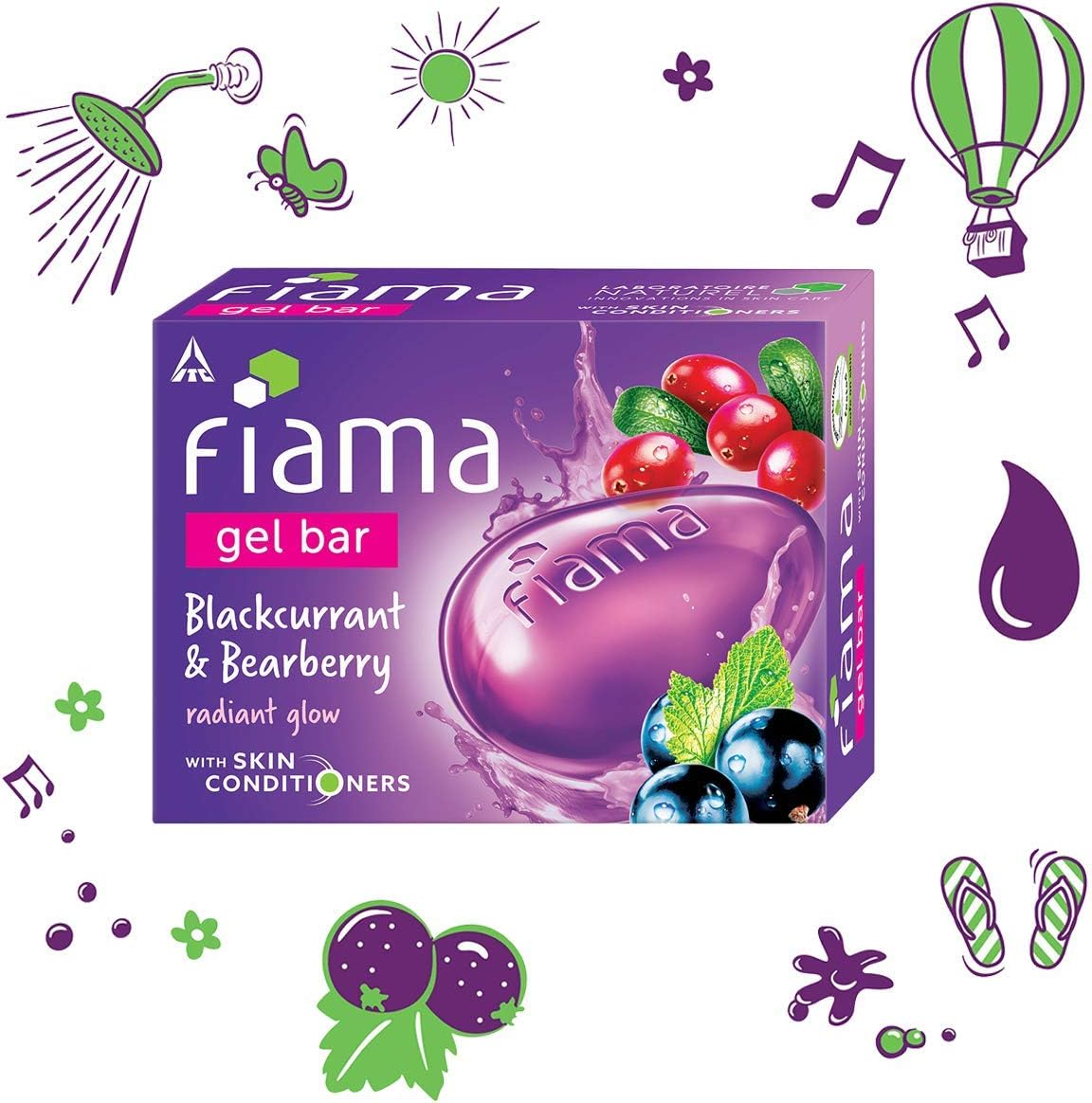 Fiama Gel Bar Blackcurrant and Bearberry for Radiant Glowing Skin, with Skin Conditioners, 125 G image number 3